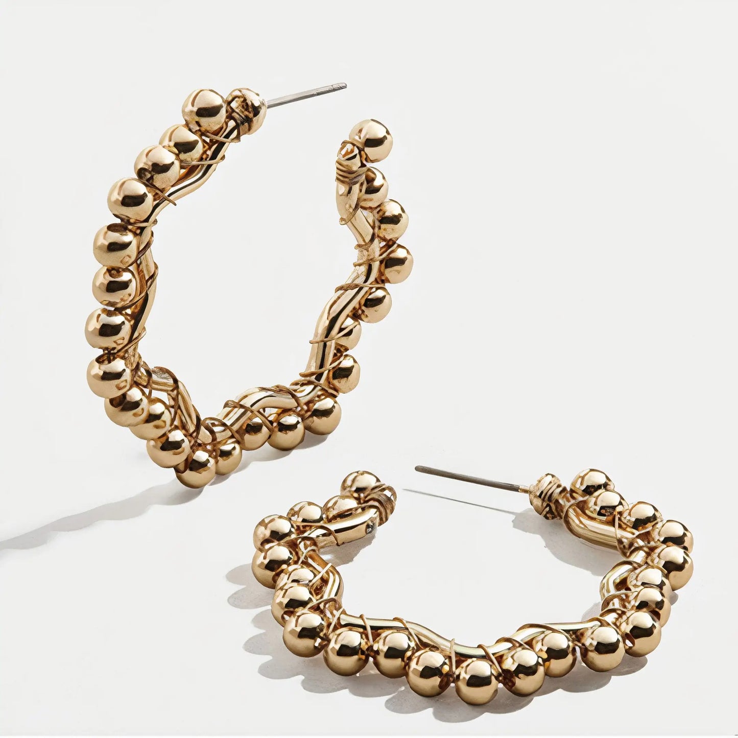 14K Yellow Gold Bubbly Earrings