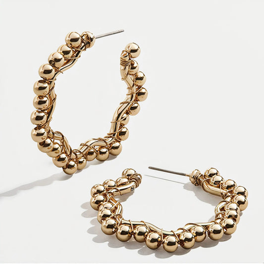14K Yellow Gold Bubbly Earrings