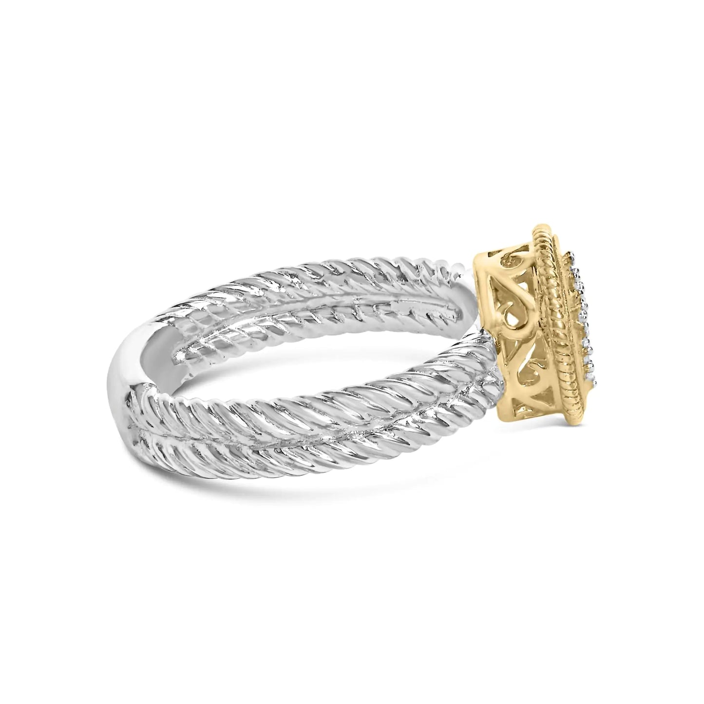 18K Yellow Gold Diamond Cross Ring