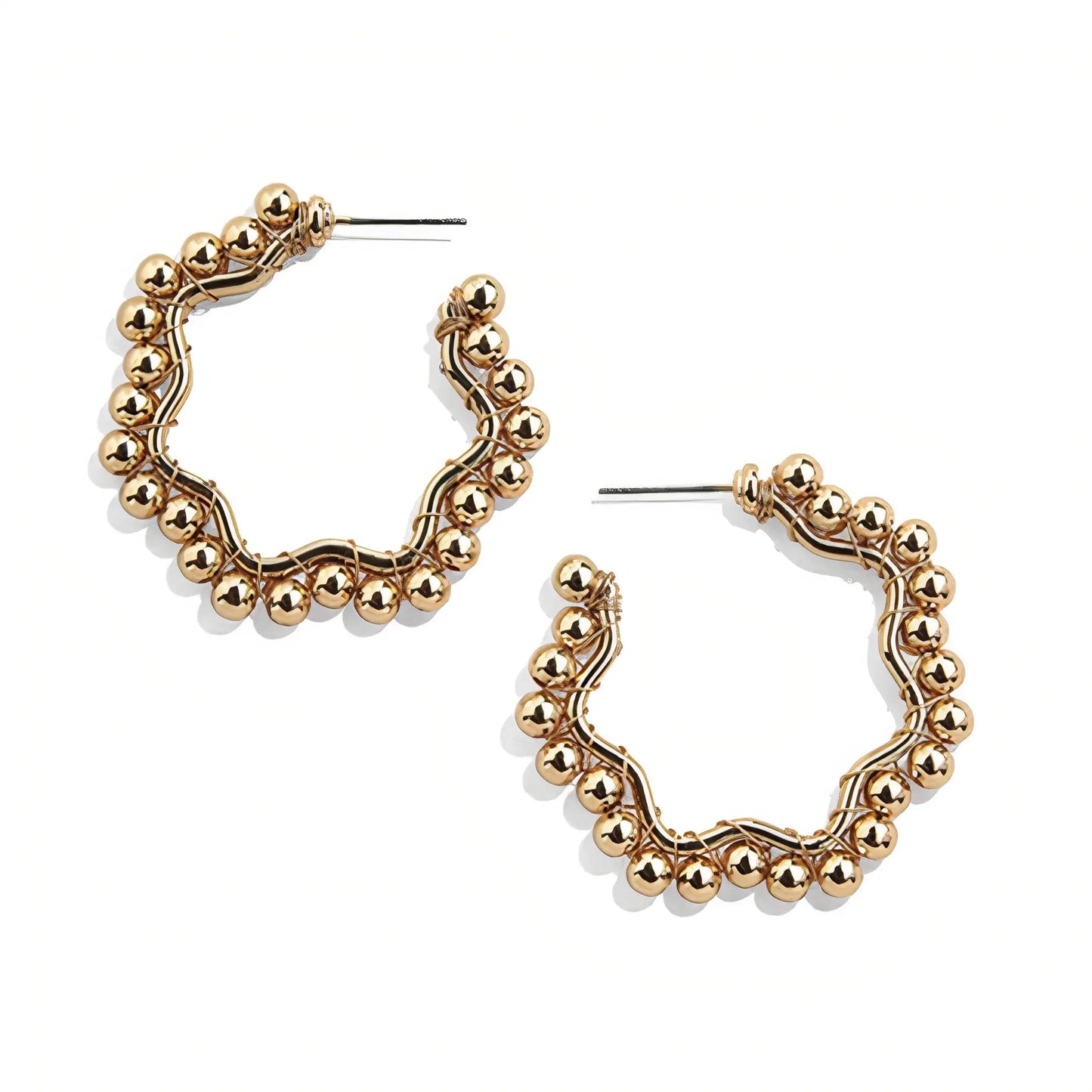 14K Yellow Gold Bubbly Earrings