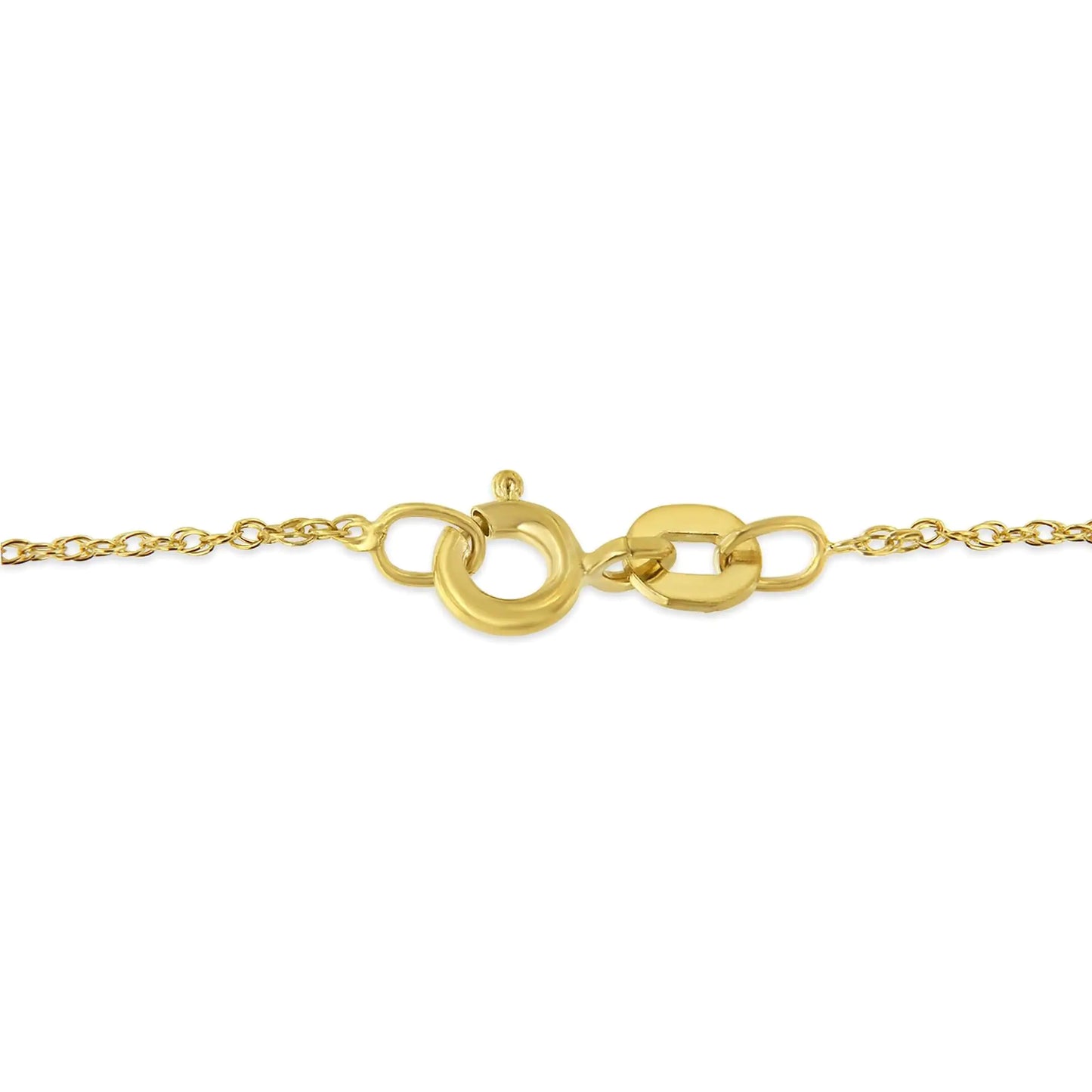 14K Yellow Gold Plated Diamond Accent Ribbon & Heart 18" Pendant Necklace