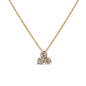 14K Yellow Gold 1/4 Cttw Diamond 3 Stone Trio 18" Pendant Necklace