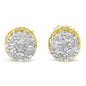 14K Yellow Gold 1/7 Cttw Diamond Miracle Set Stud Earrings